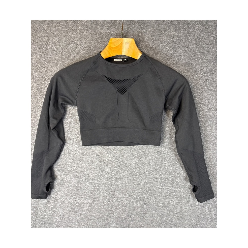 AYBL Empower Seamless Cropped Long‎ Sleeve Workout Top Gym Yoga Athletic Size S